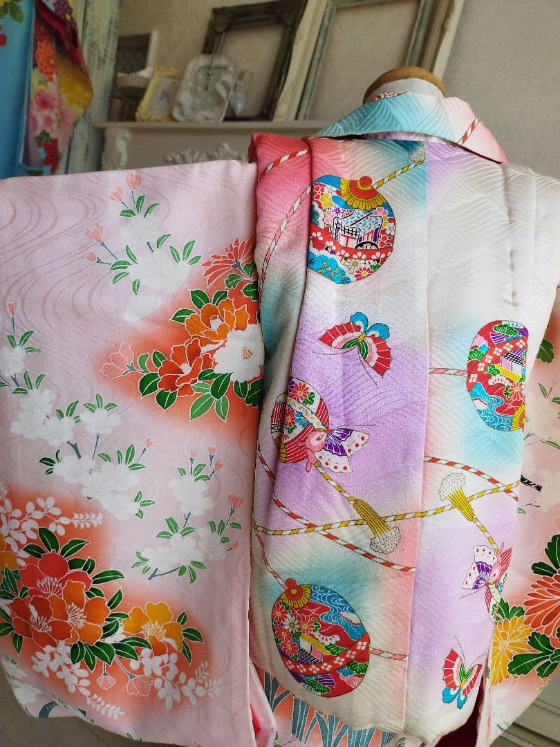 専用です☆正絹☆薄ピンクの着物と被布セット