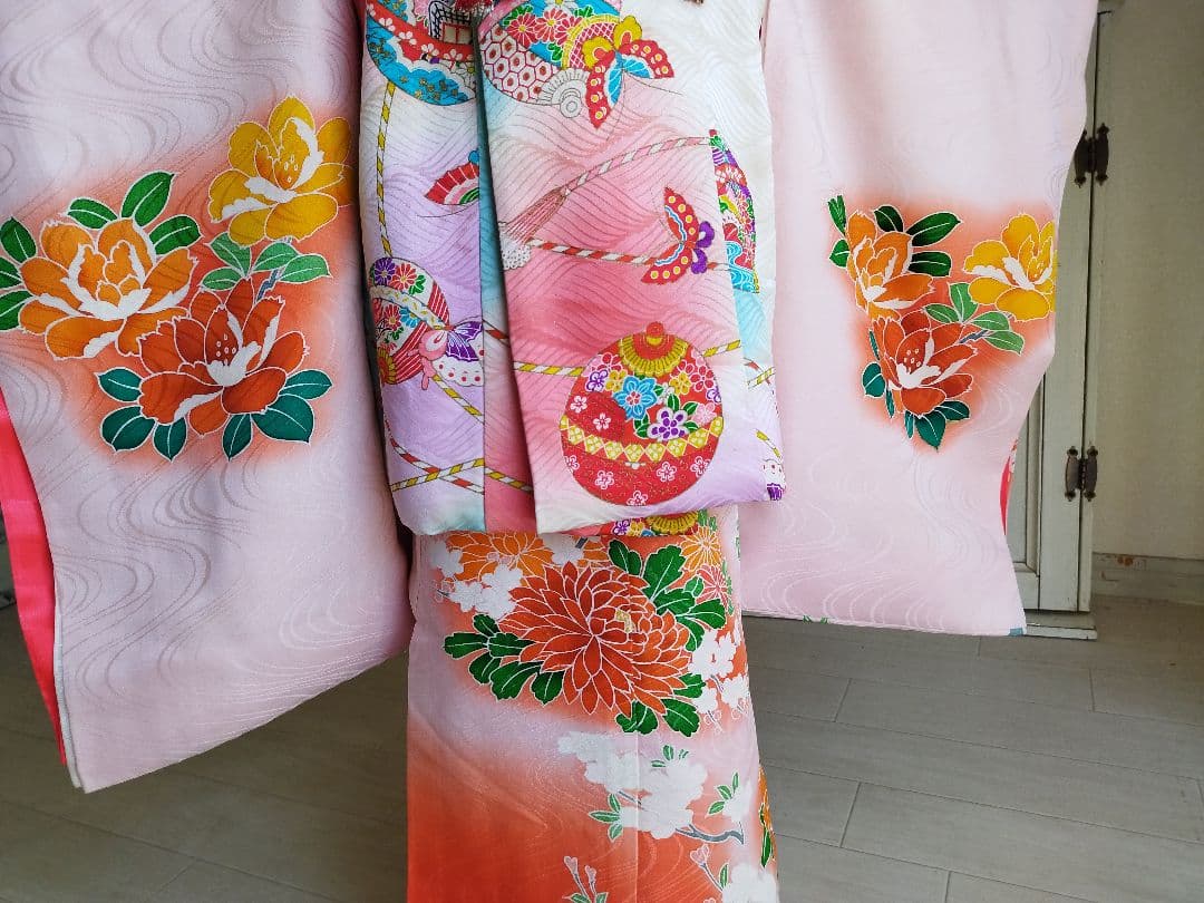 専用です☆正絹☆薄ピンクの着物と被布セット