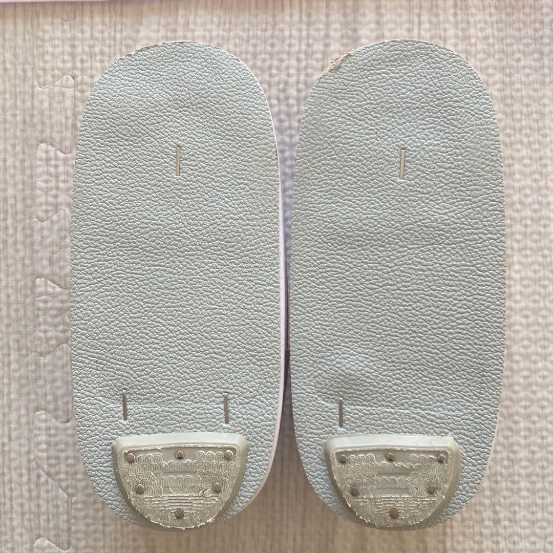 七五三　水色着物 桜模様　鞠ピンク