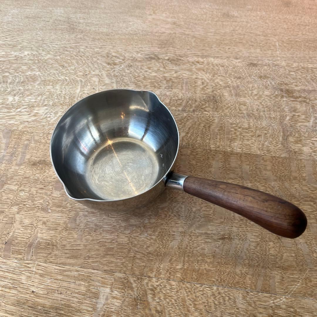 北欧ヴィンテージ　片手ステンレスパン　11cm