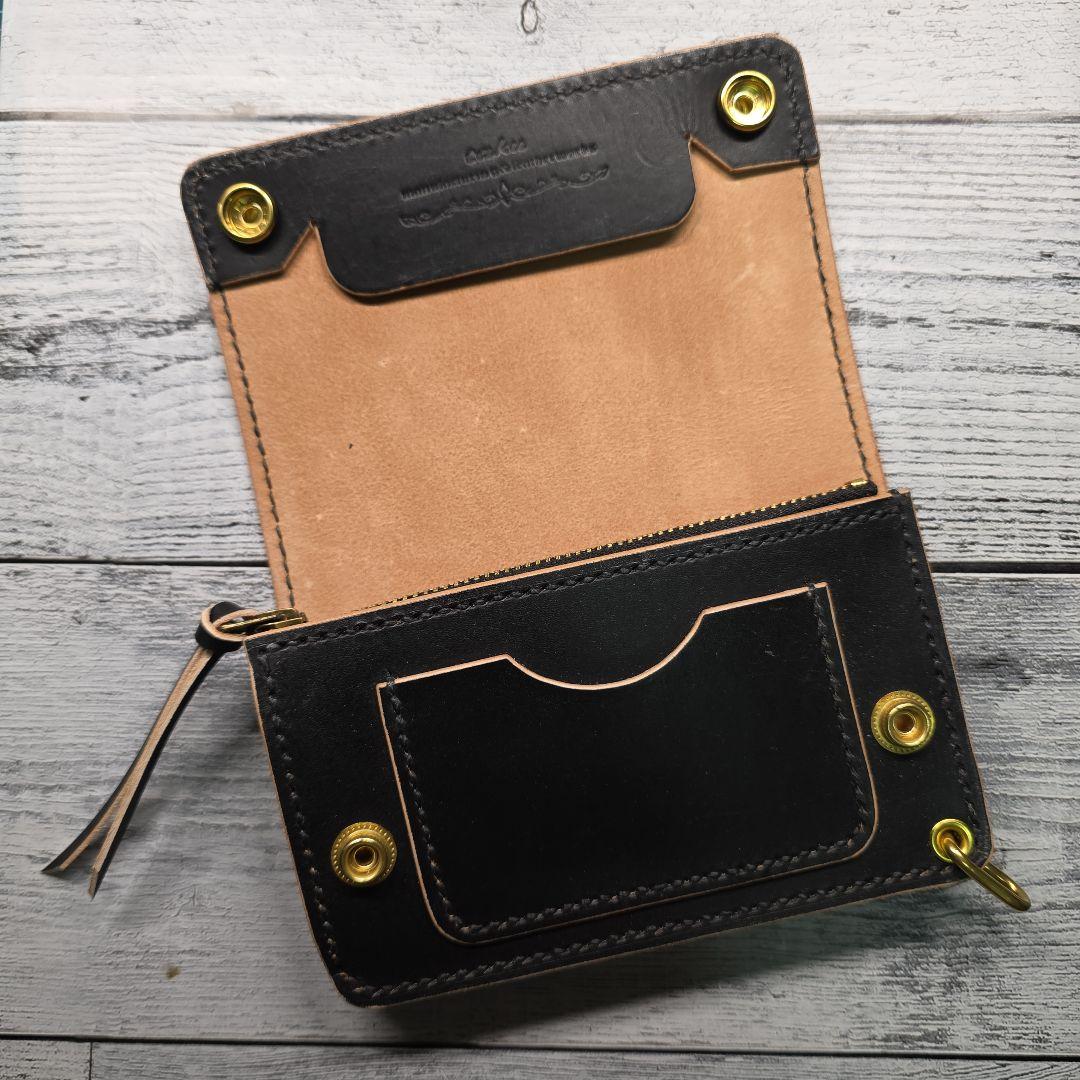 トラッカーウォレット　ミドル【MW茶芯丘染め】3層ver