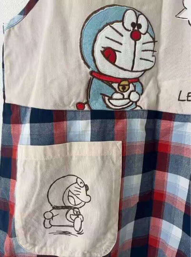 エプロン/保育士/ドラえもん/キャラクター/チェック柄