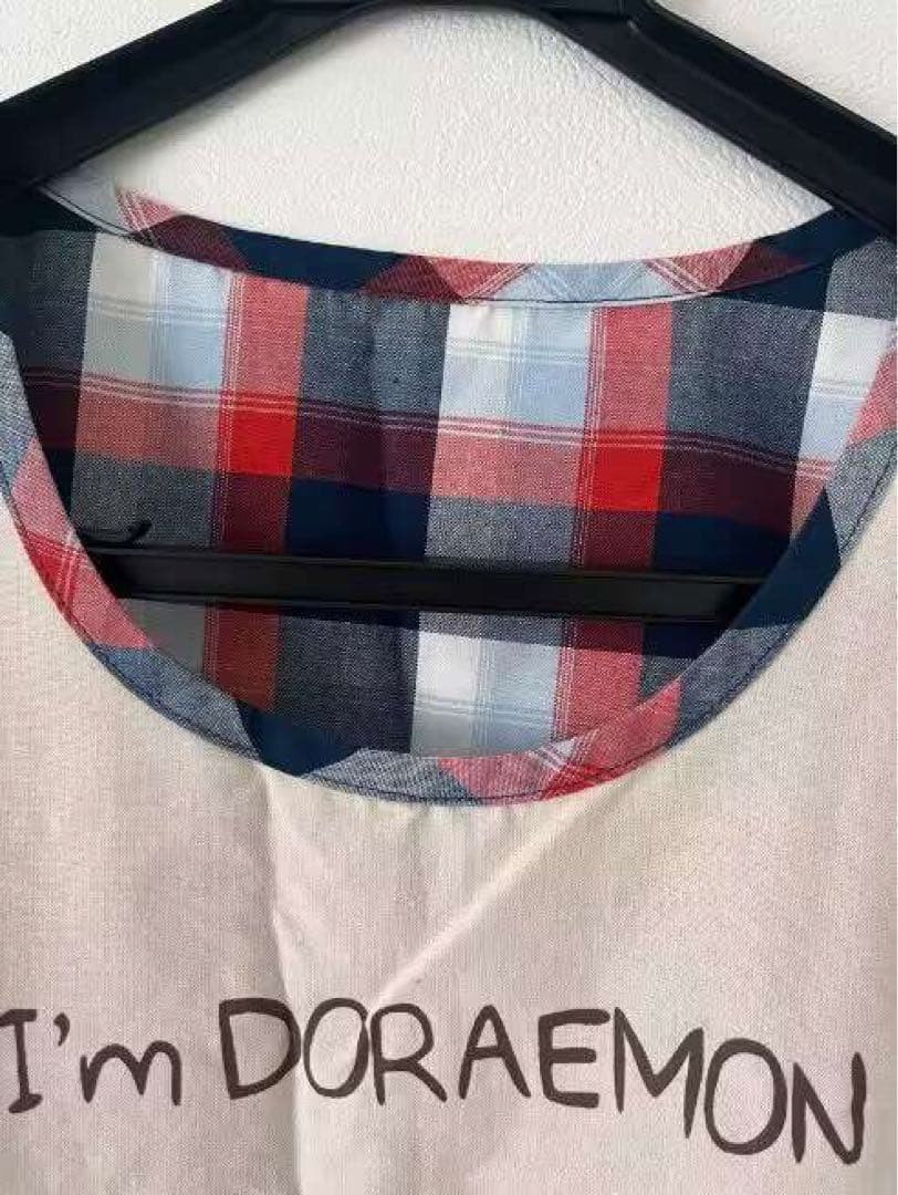 エプロン/保育士/ドラえもん/キャラクター/チェック柄