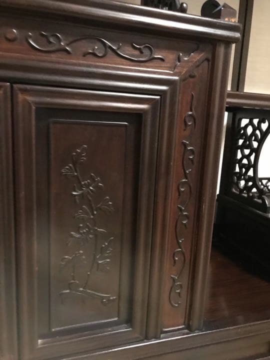 花梨の棚　飾り棚　骨董