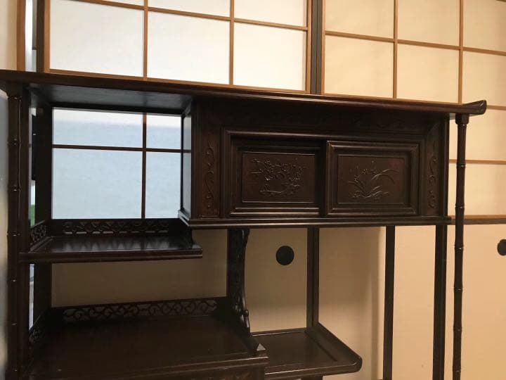 花梨の棚　飾り棚　骨董