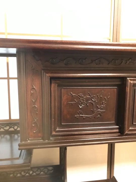 花梨の棚　飾り棚　骨董