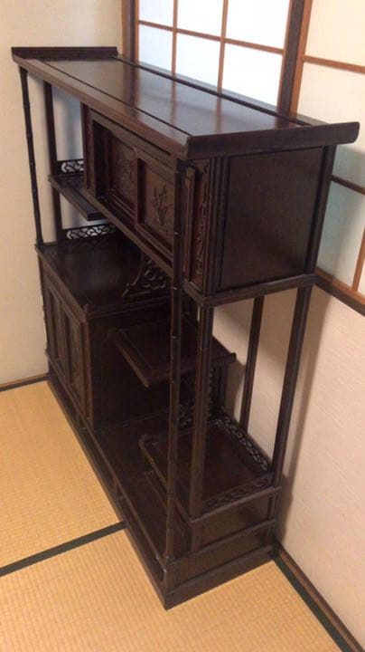 花梨の棚　飾り棚　骨董