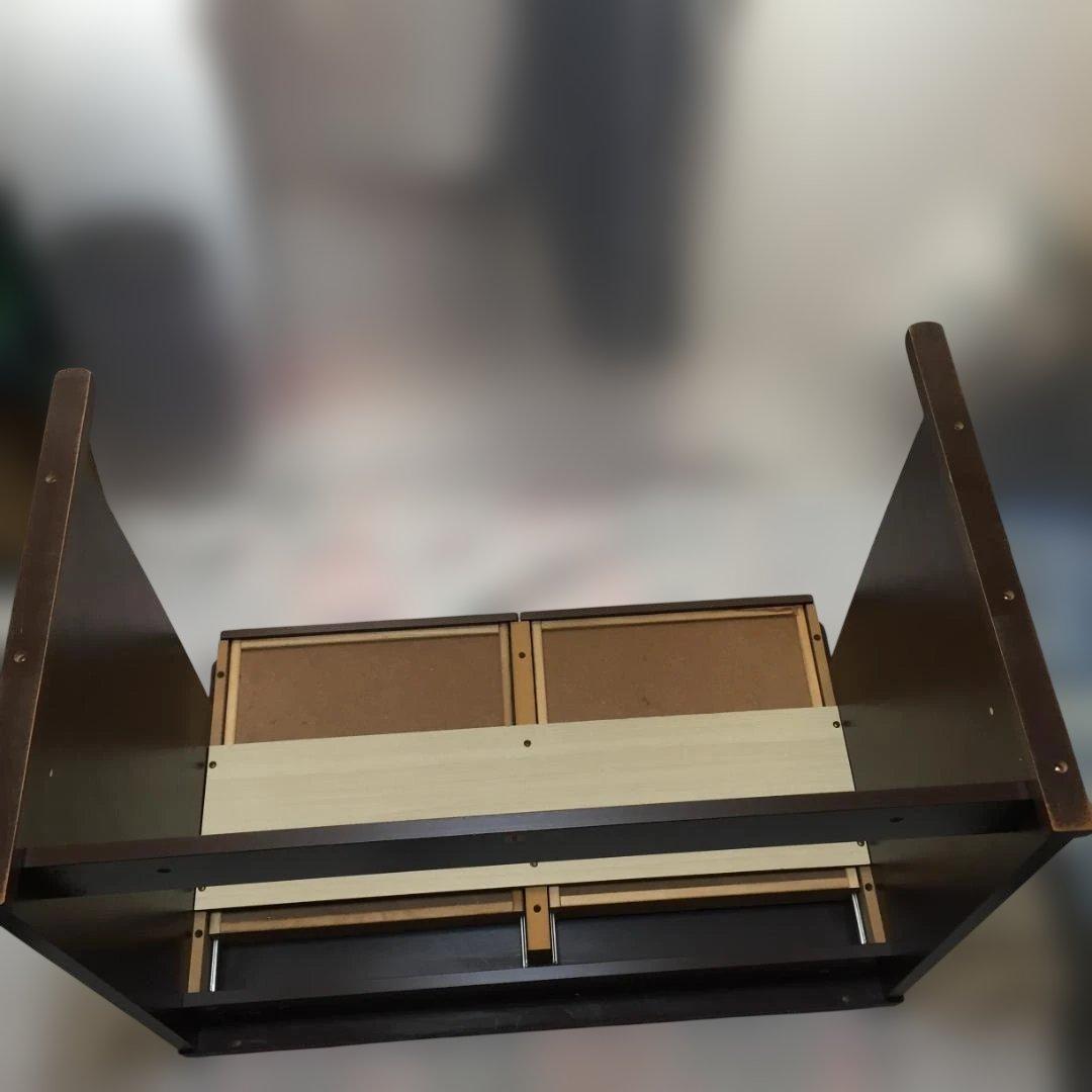 デスク　学習机　ニトリ　本棚・照明付属　ダークブラウン　引取り限定（埼玉北西部）