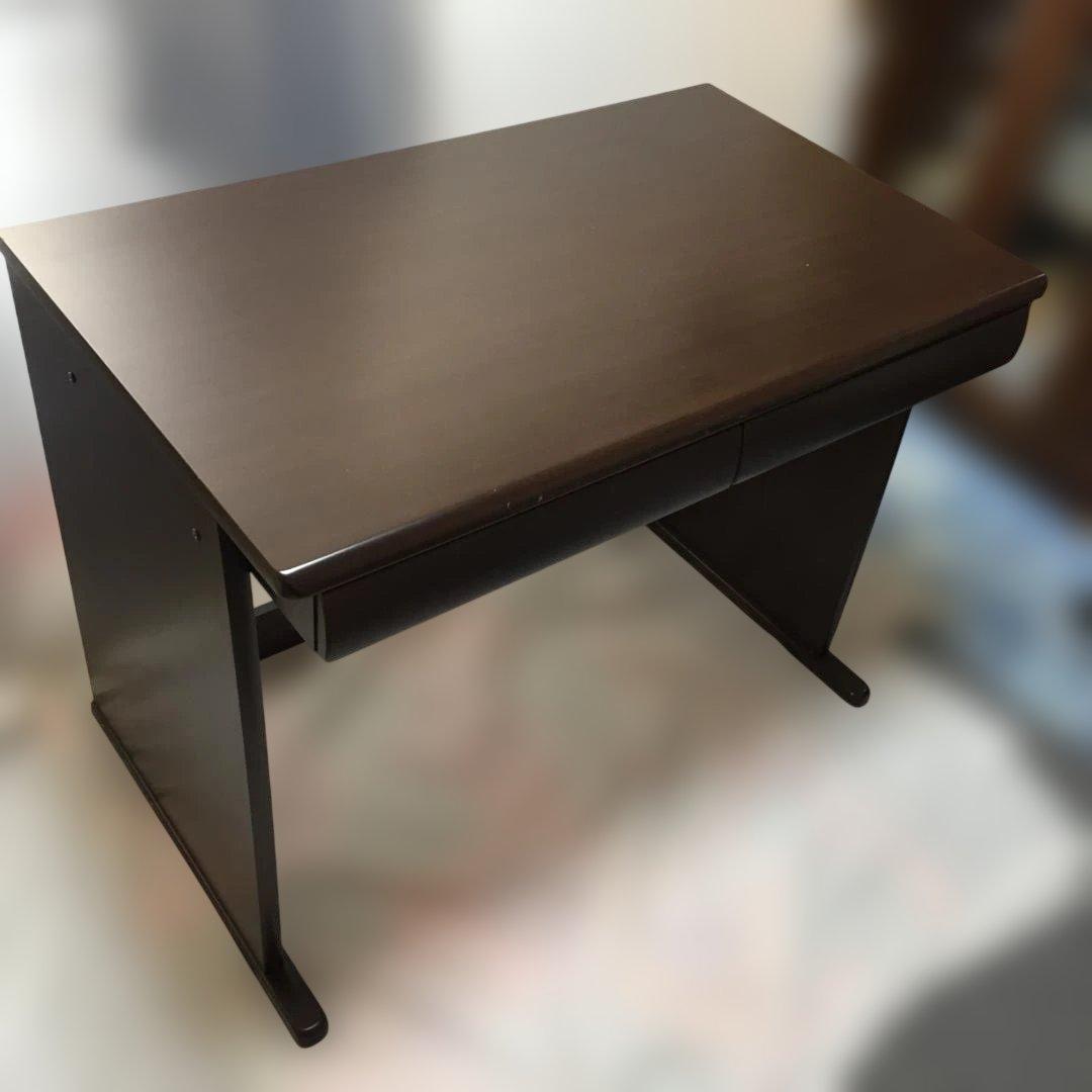 デスク　学習机　ニトリ　本棚・照明付属　ダークブラウン　引取り限定（埼玉北西部）