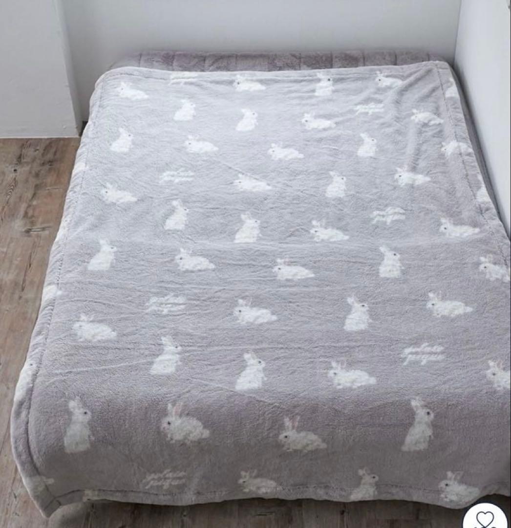 ジェラートピケ　【Sleep】ラビット柄 プリント毛布　うさぎ　ブランケット