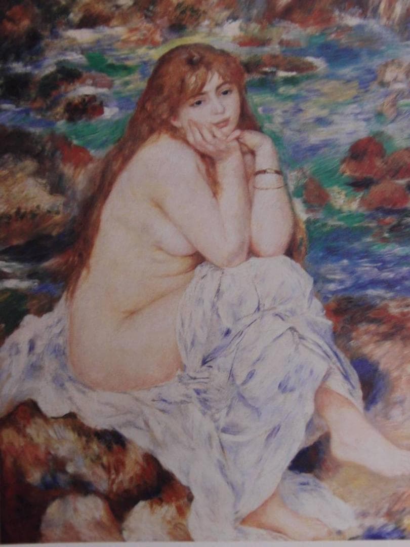 オーギュスト・ルノワール【座る浴女】、希少な画集画、新品高級額・額装付