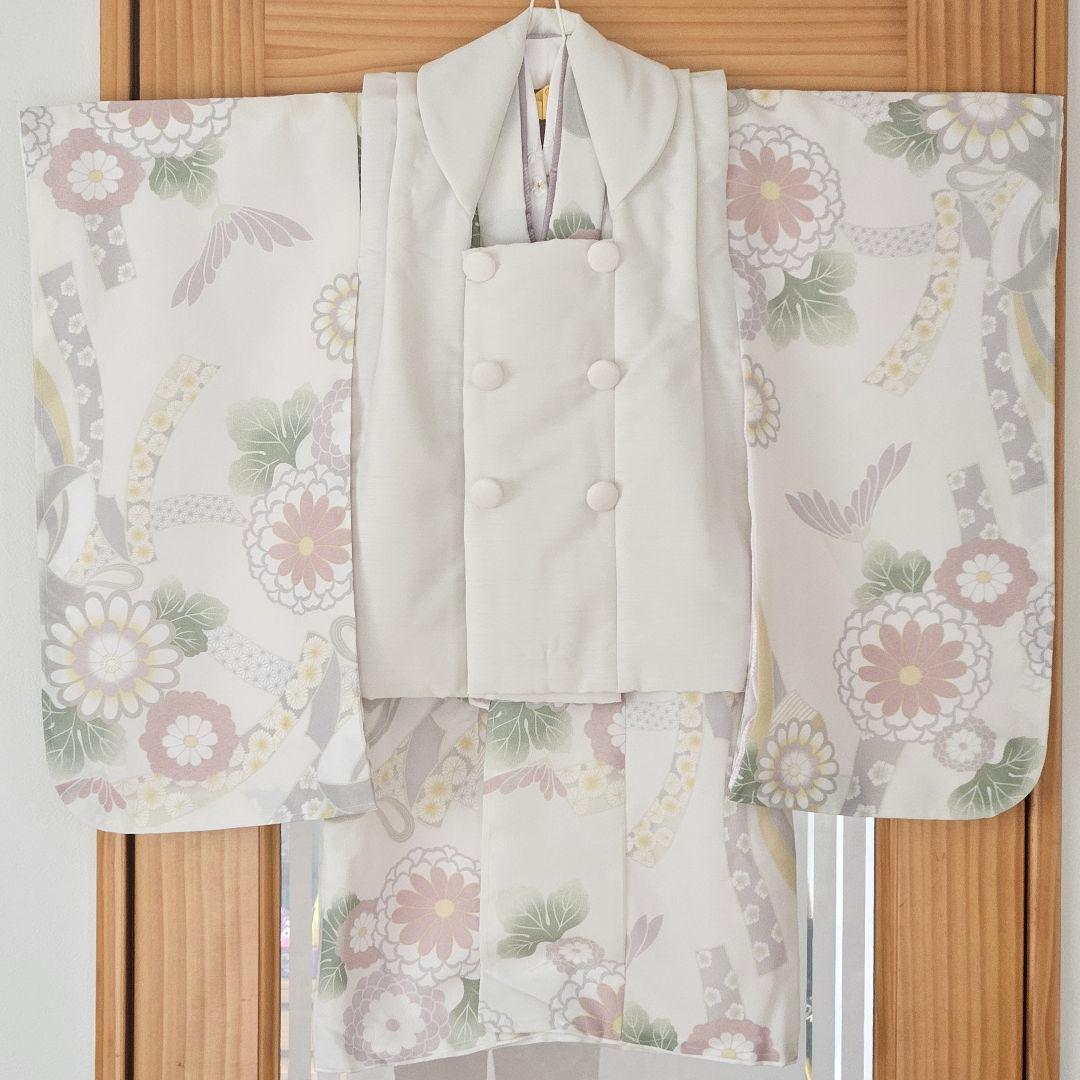 ✨タイムセール✨❀KOHARU❀新品・未使用 ホワイト被布セット 七五三 3歳