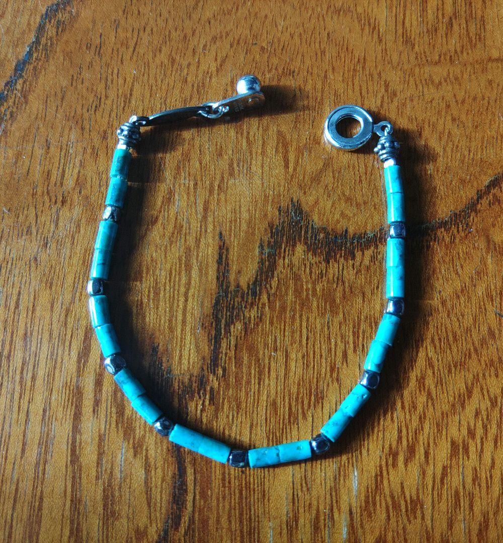 浅井健一 シルバーアクセ ブレスレット トルコ石