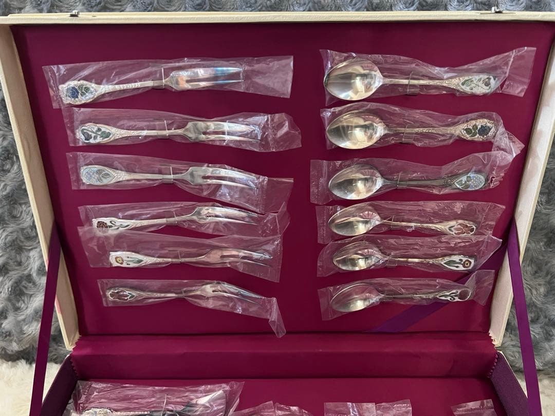 ガーランド　本七宝 カトラリーセット　E.P.N.S 洋白銀　スプーン＆フォーク