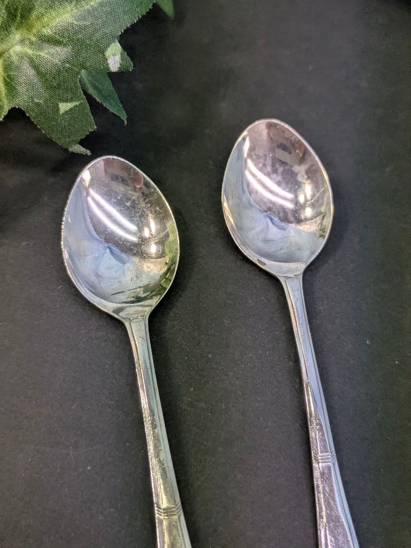 スターリングシルバー イギリス 1972年 ティースプーン 刻印入り 2本セット