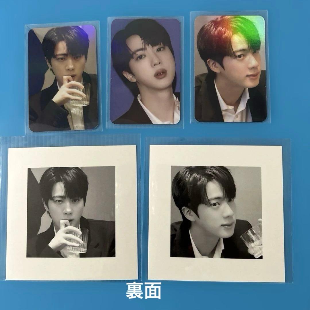 BTS JIN 両面ホログラムフォトカード・ましかくフォト・ステッカー