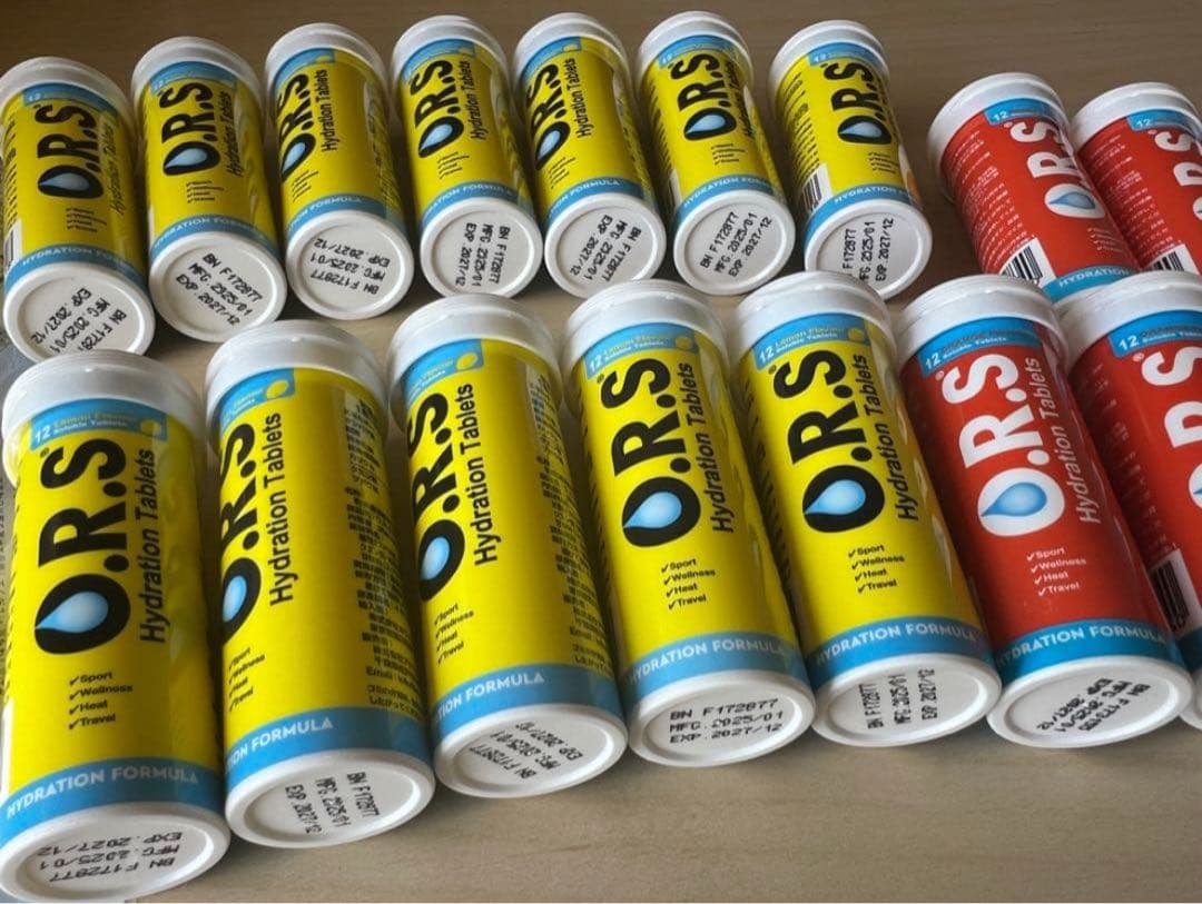 ORS 経口補水塩タブレット 12錠×24本セット レモン12本　オレンジ12本