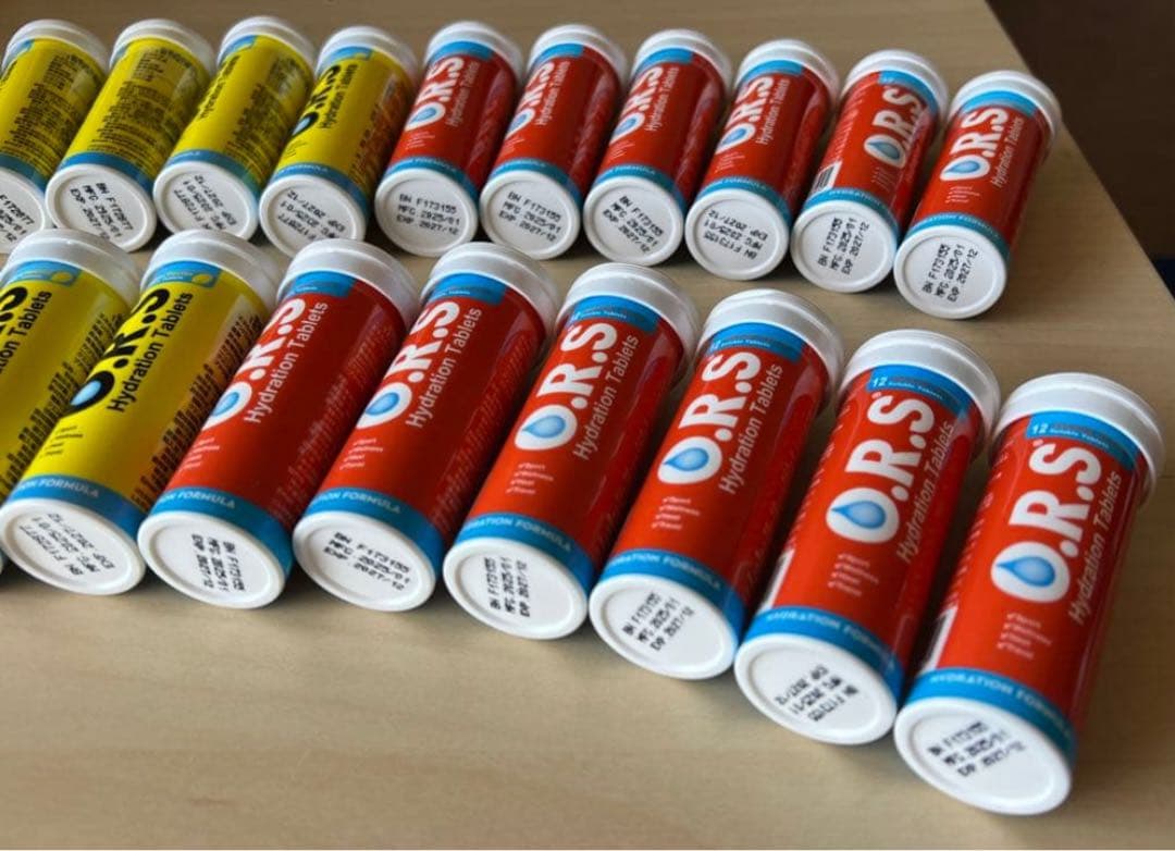 ORS 経口補水塩タブレット 12錠×24本セット レモン12本　オレンジ12本