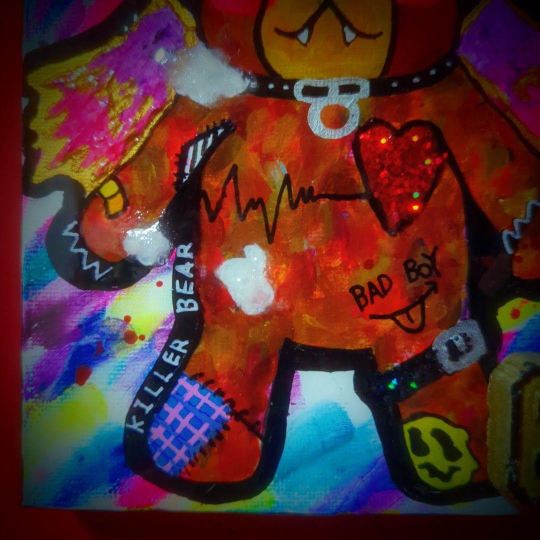 【一点物イラストアート】Killer Bear2【F0号】現代アート