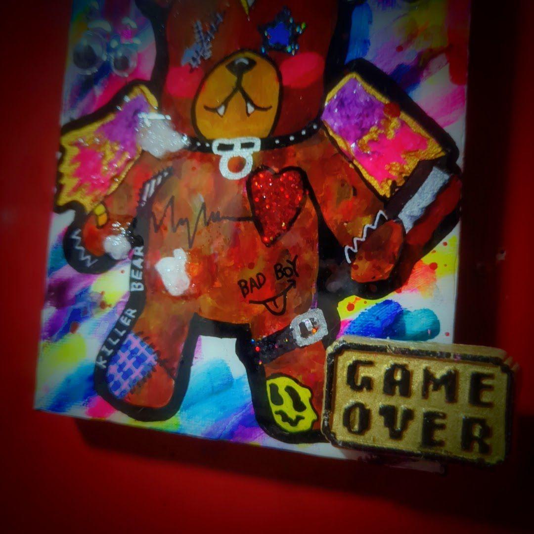 【一点物イラストアート】Killer Bear2【F0号】現代アート