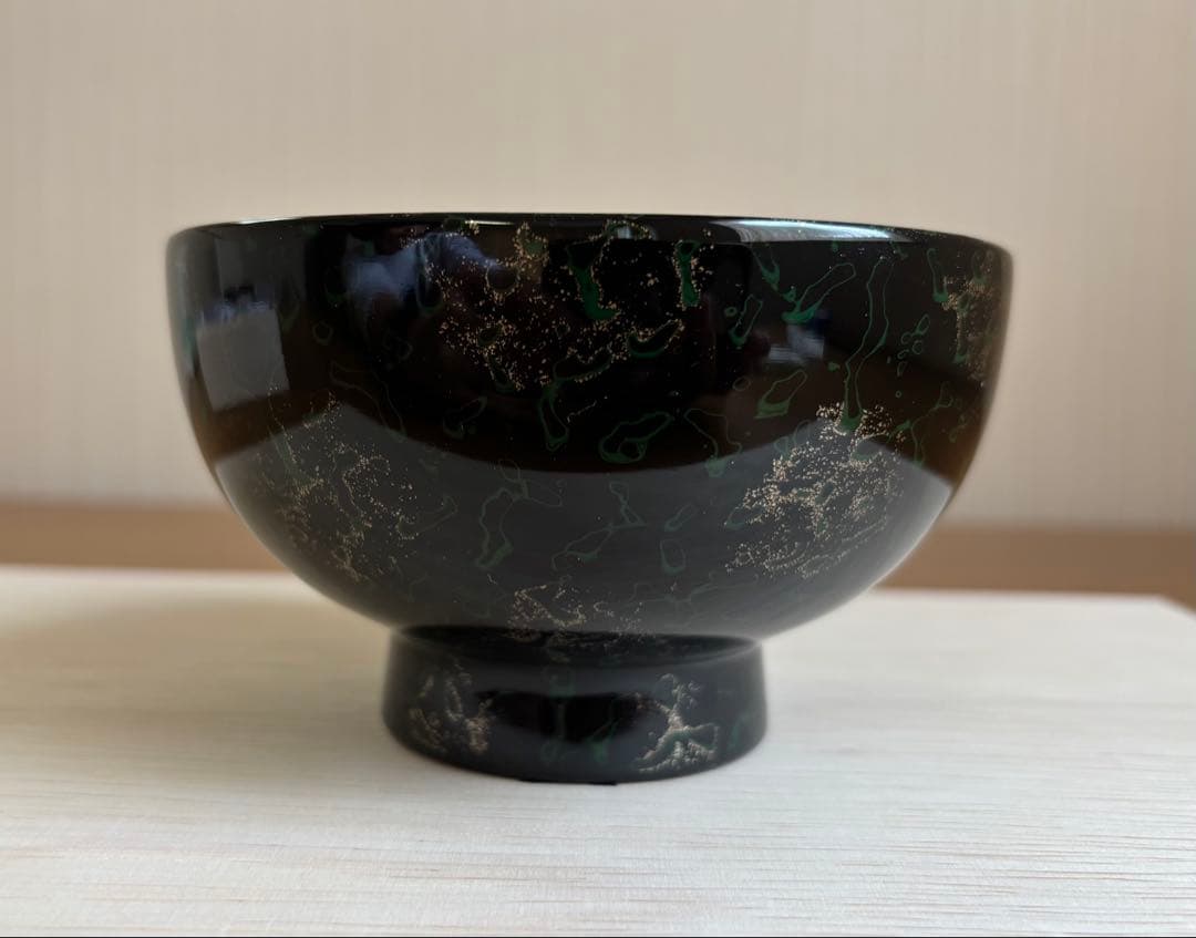 津軽塗　夫婦汁椀、箸セット