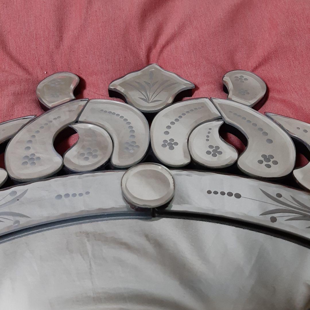 未使用アンティーク◆ベネチアンスタイルミラー◆エッチングミラーベネチアミラー