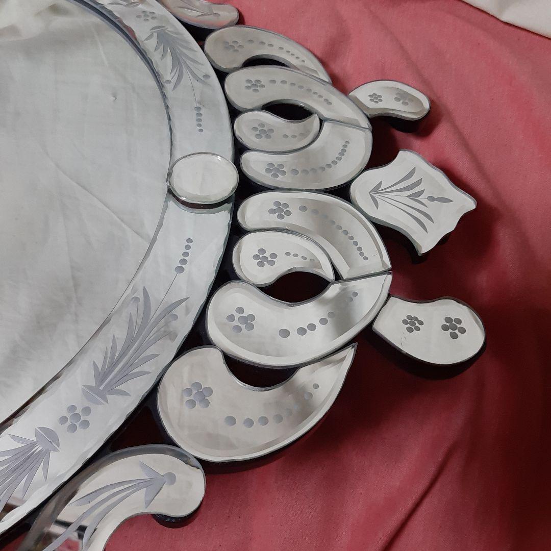 未使用アンティーク◆ベネチアンスタイルミラー◆エッチングミラーベネチアミラー