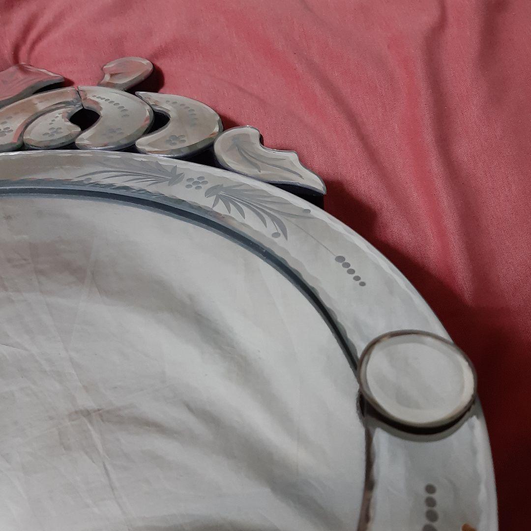 未使用アンティーク◆ベネチアンスタイルミラー◆エッチングミラーベネチアミラー