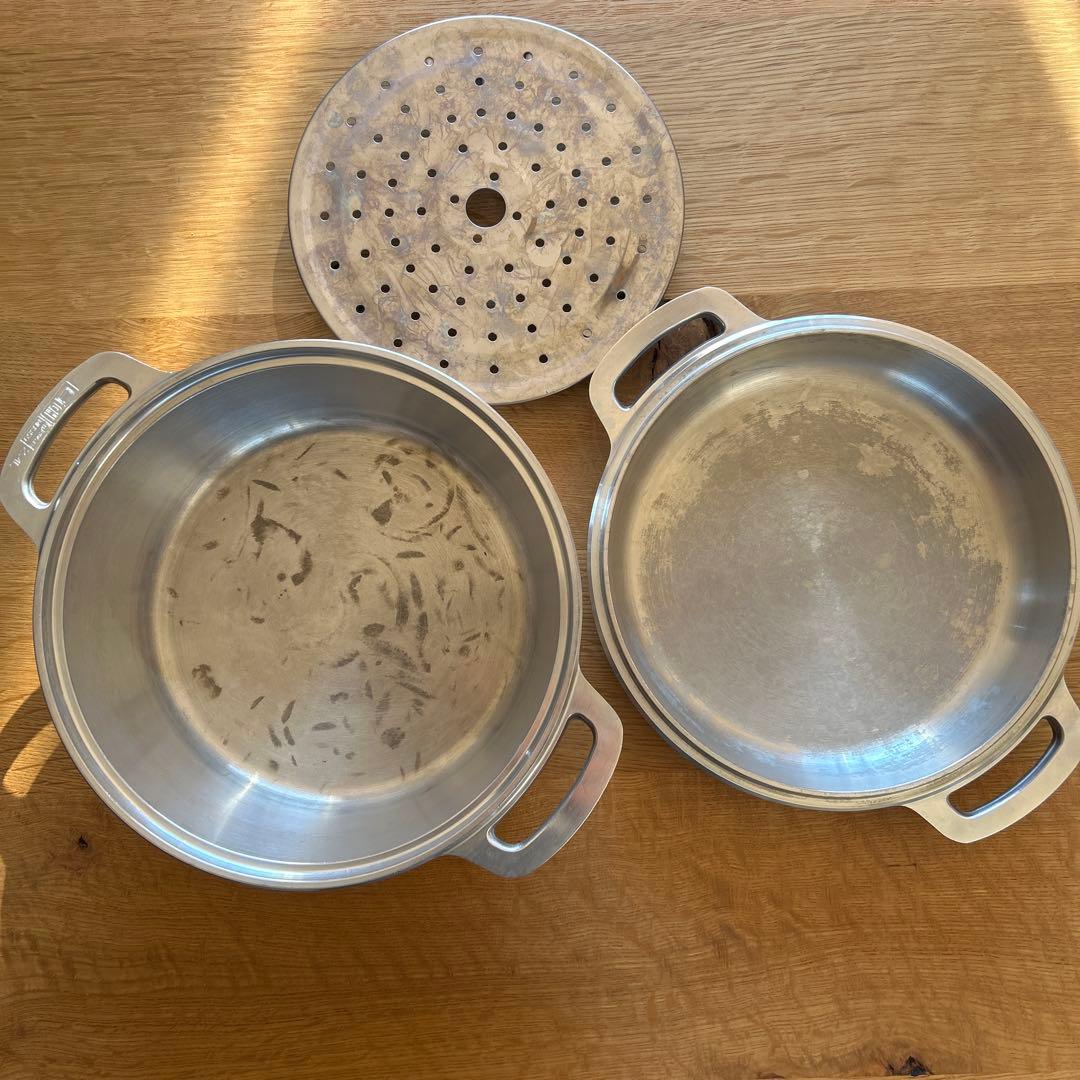 KING 無水鍋 内径20cm 蒸し器　レシピ本付き