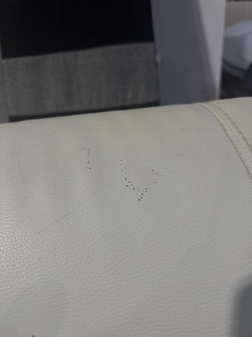 アイボリー 2人掛けソファ 合成皮革 134