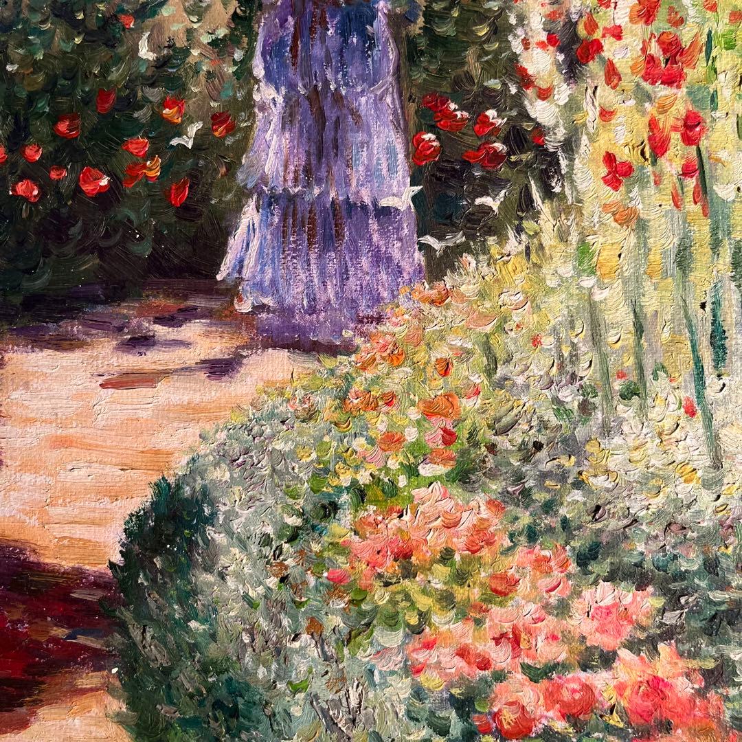 手書き油絵 クロード・モネ グラジオラス 額付き 肉筆絵画 インテリア