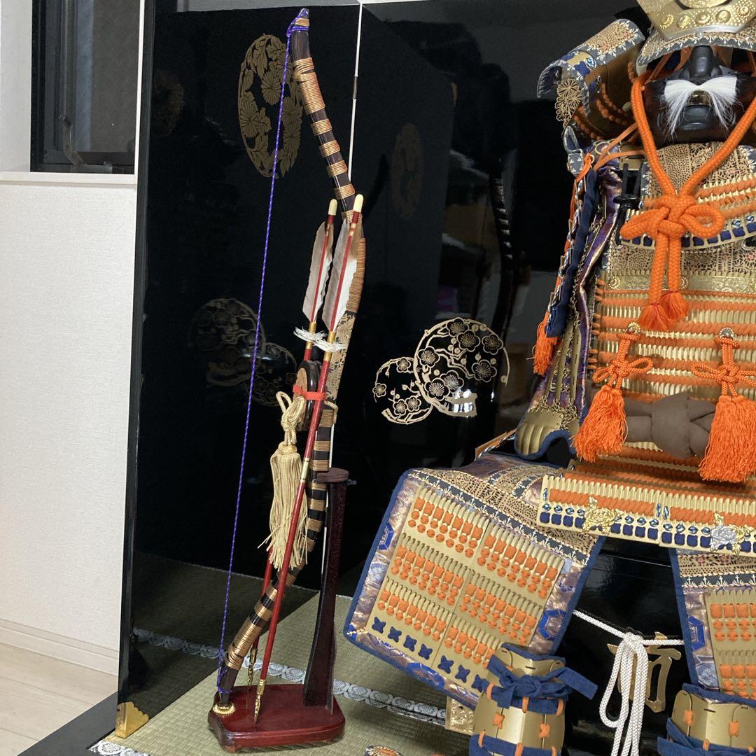 屏風、刀、弓矢のみ　稚児等身大鎧兜　五月人形　稚児鎧兜　着用鎧兜　景光作　3