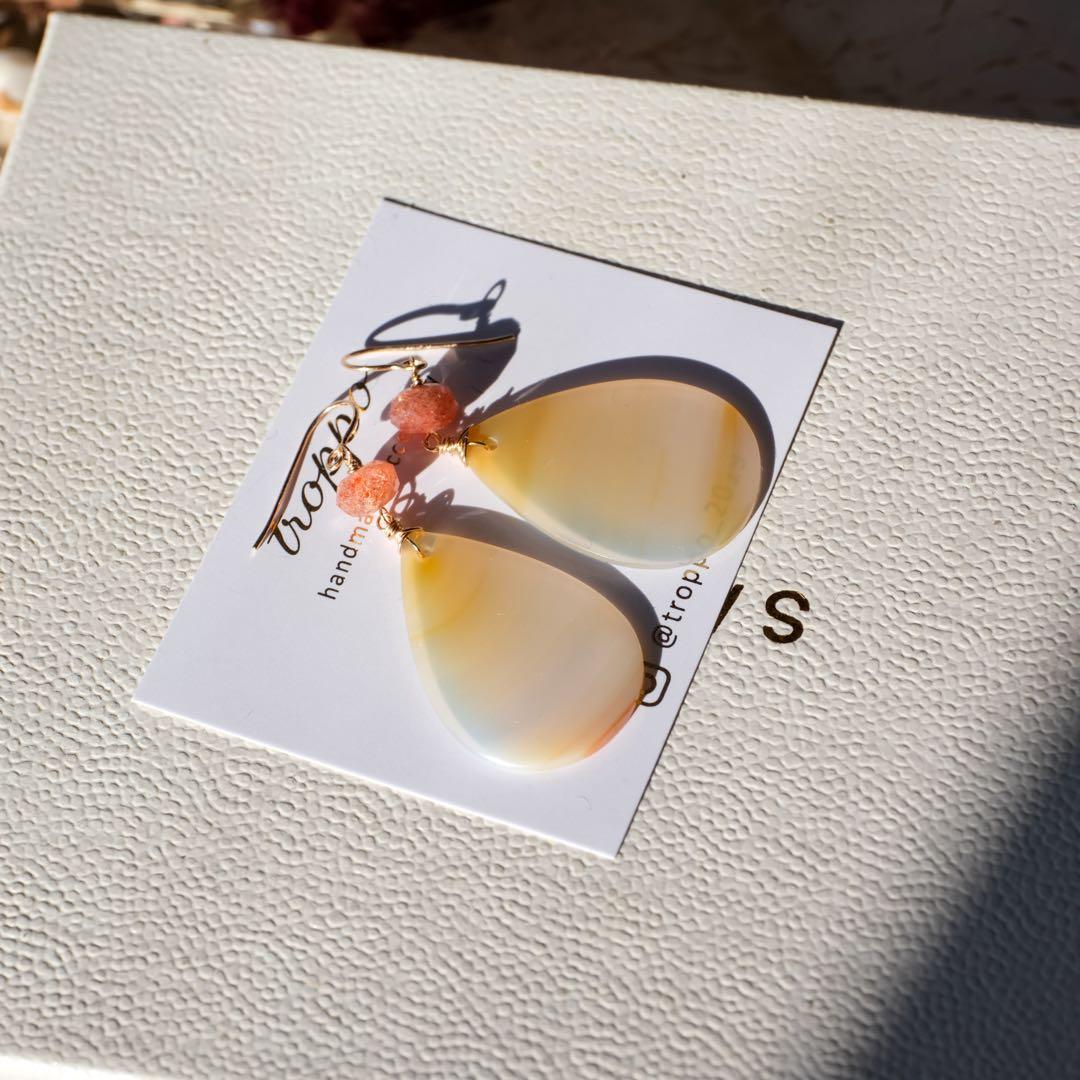 14kgfアイリスアゲートピアス/イヤリング