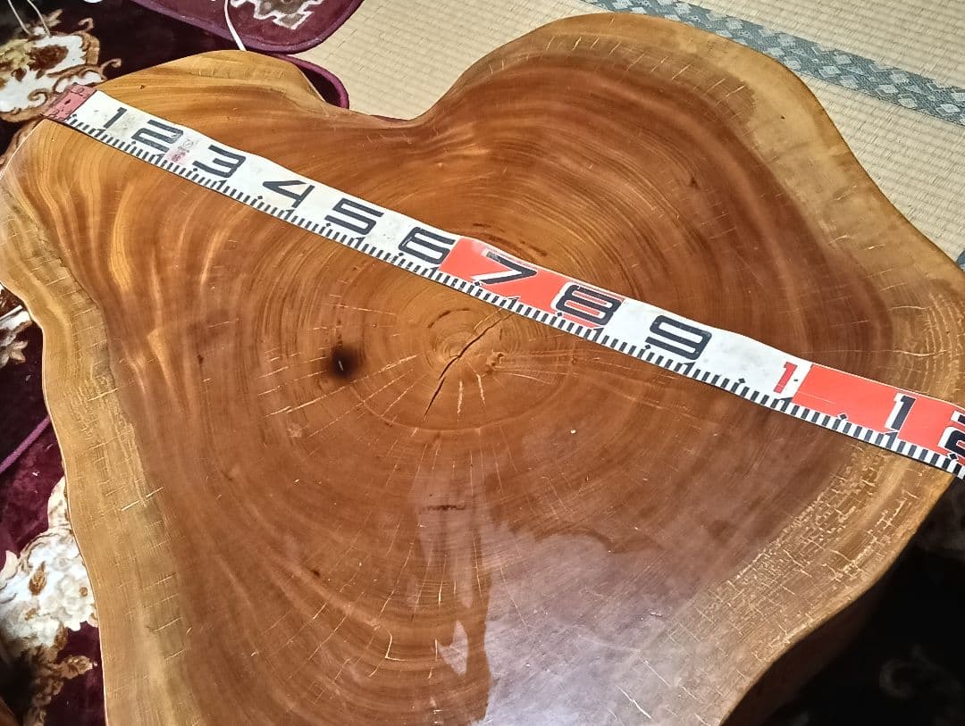 【たのメル便】けやき 天然木 1枚板 センターテーブル 約120cm