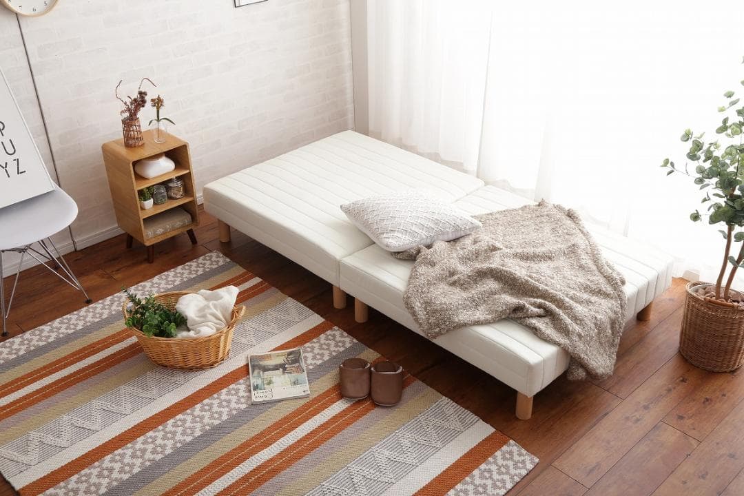 《新品・送料無料》脚付きマットレスベッド【シングル】
