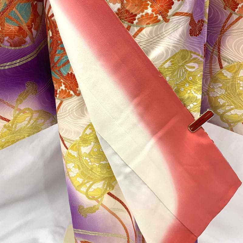 505ag15■七五三 七歳 女児 着物&袋帯&長襦袢 トール 鼓■状態良好