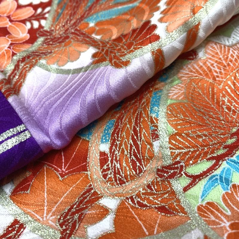 505ag15■七五三 七歳 女児 着物&袋帯&長襦袢 トール 鼓■状態良好