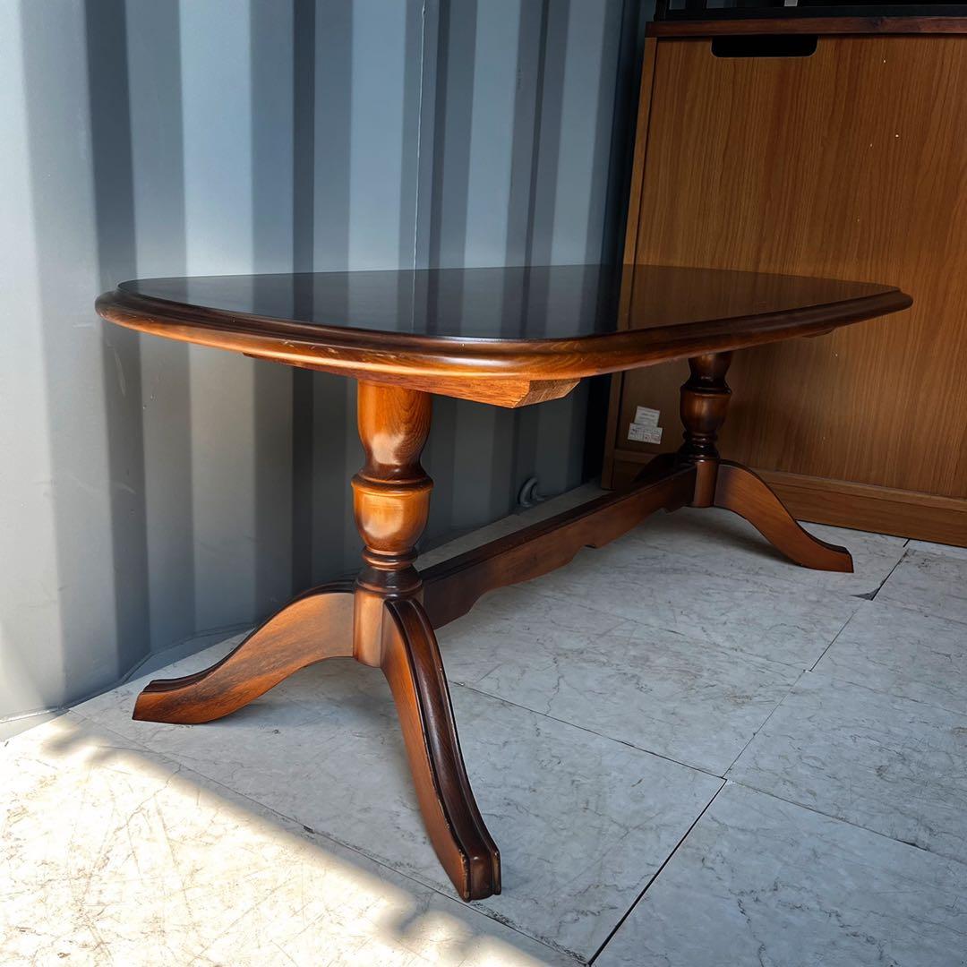 取付無料！カリモク コロニアル TC4010 天然木楕円形センターテーブル✨