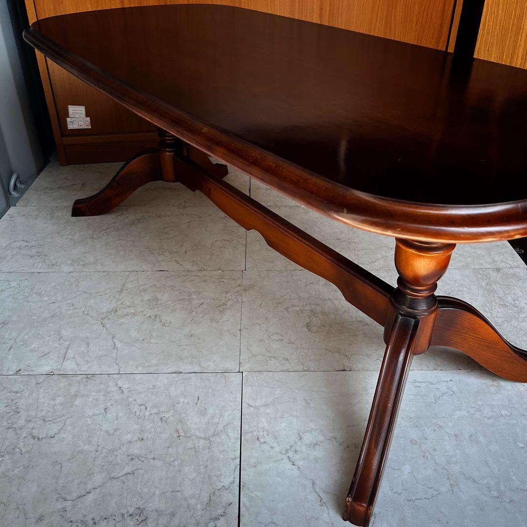 取付無料！カリモク コロニアル TC4010 天然木楕円形センターテーブル✨