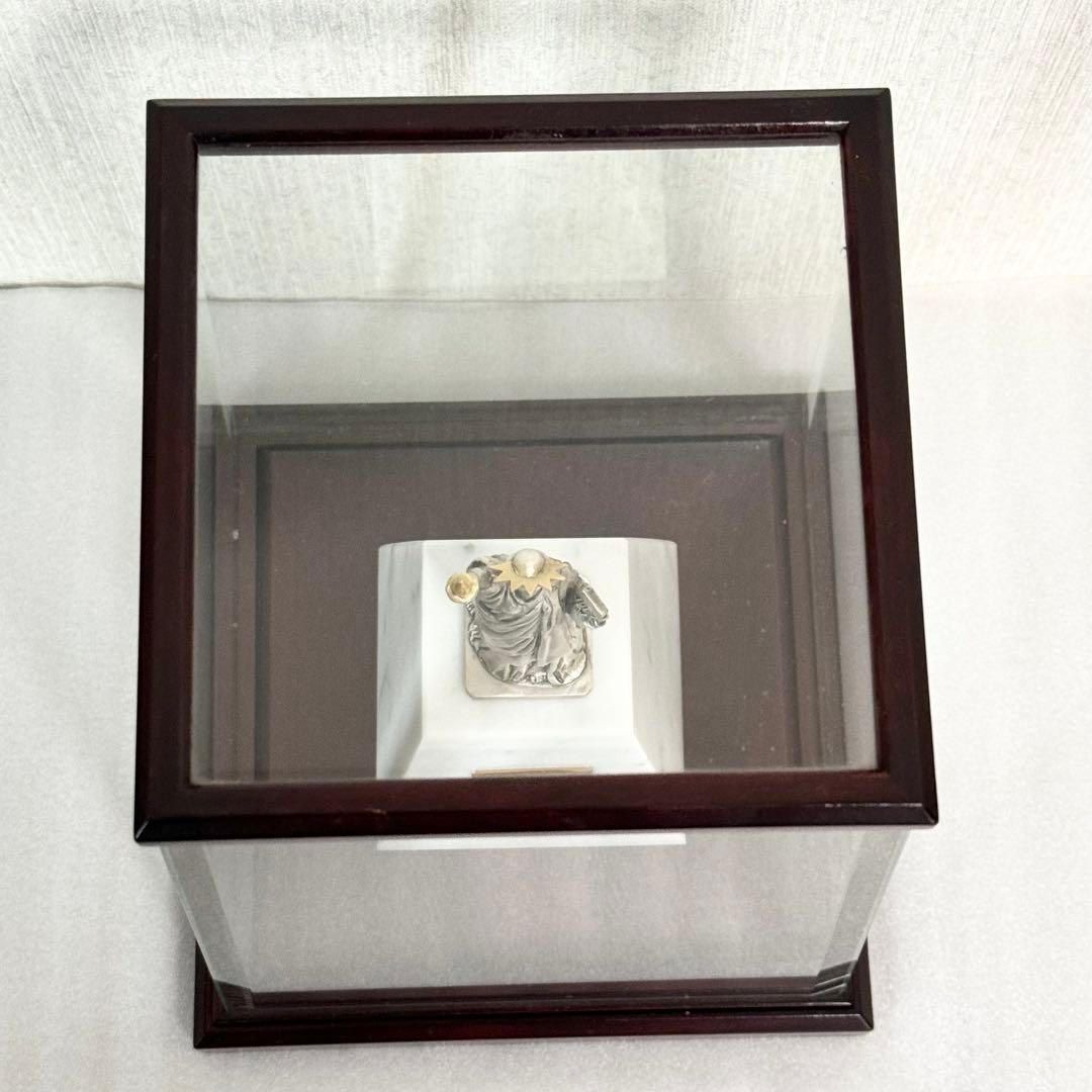 【希少】銀製　自由の女神　置物　面取り ガラスケース　silver970