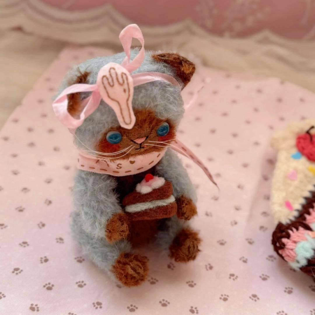 チョコミントキャット ねこ アーティストベア 海外作家様 ハンドメイド