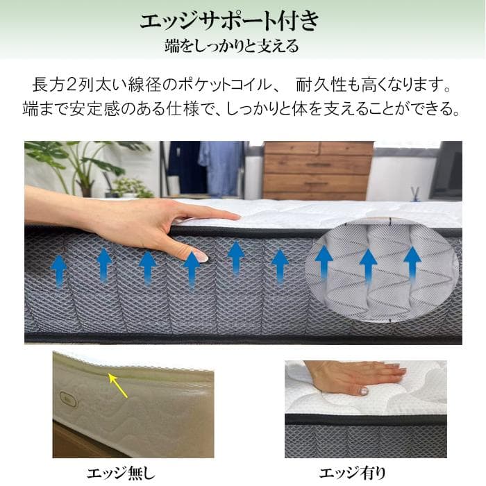 マットレスクイーン 硬め 21cm厚 腰痛対策 竹炭ウレタン 抗菌防臭通気