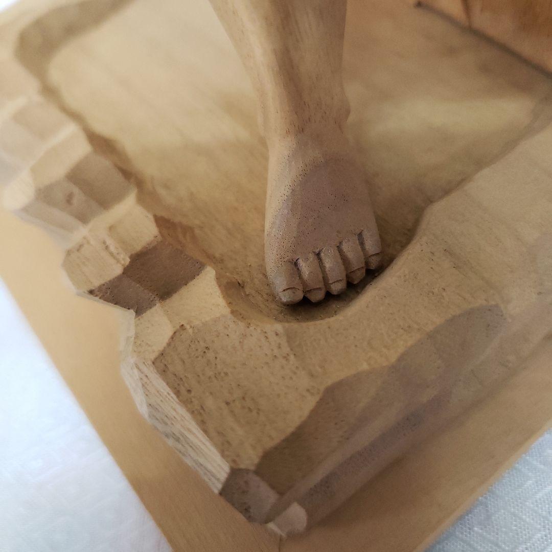 Ｂフライデー蔵出し特価上彫り仏像◆楠材 烏枢沙摩明王5寸立 眼入金泥◆五大明王