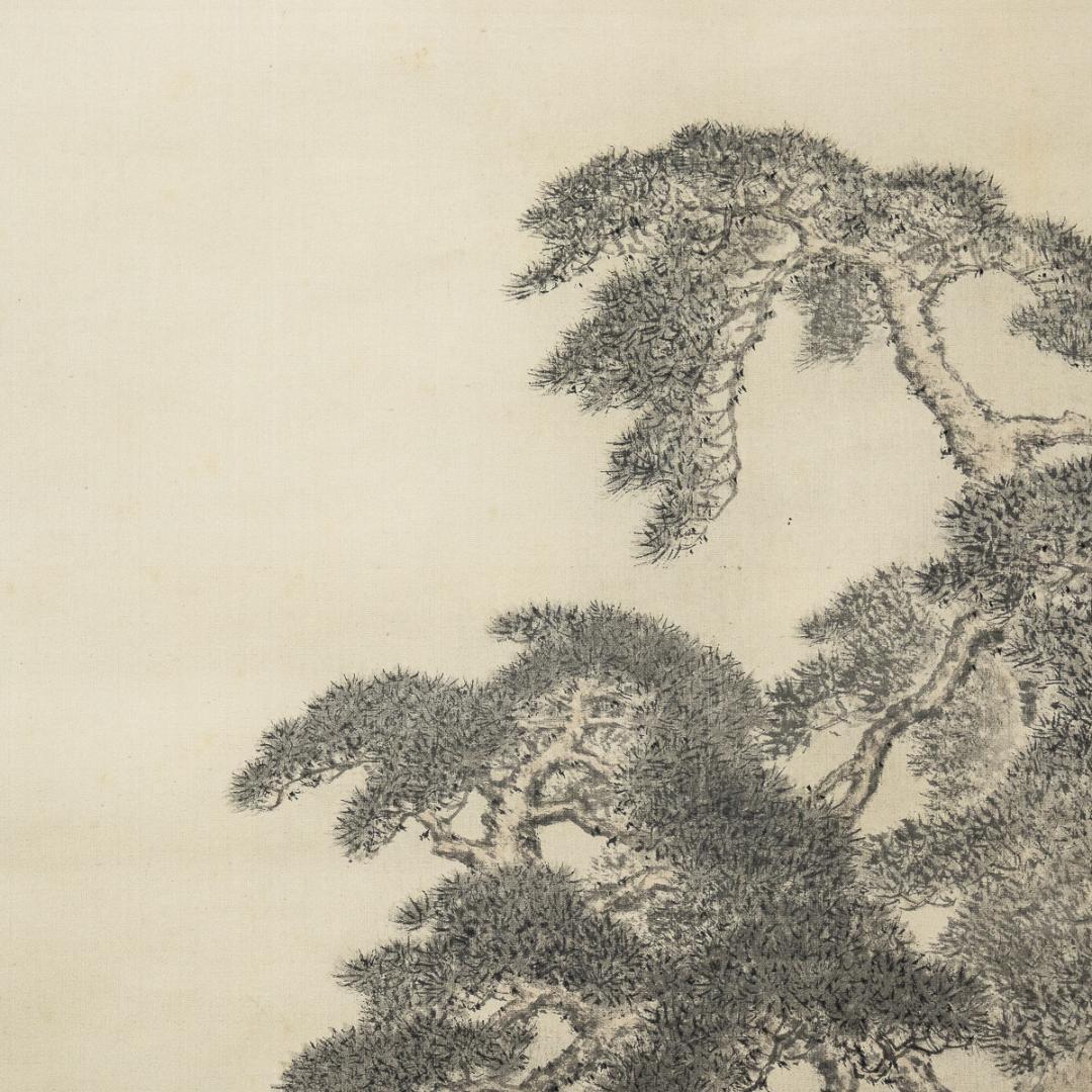 掛軸-987 今尾景年 嵐峡之図 共箱 桜花 京都風景