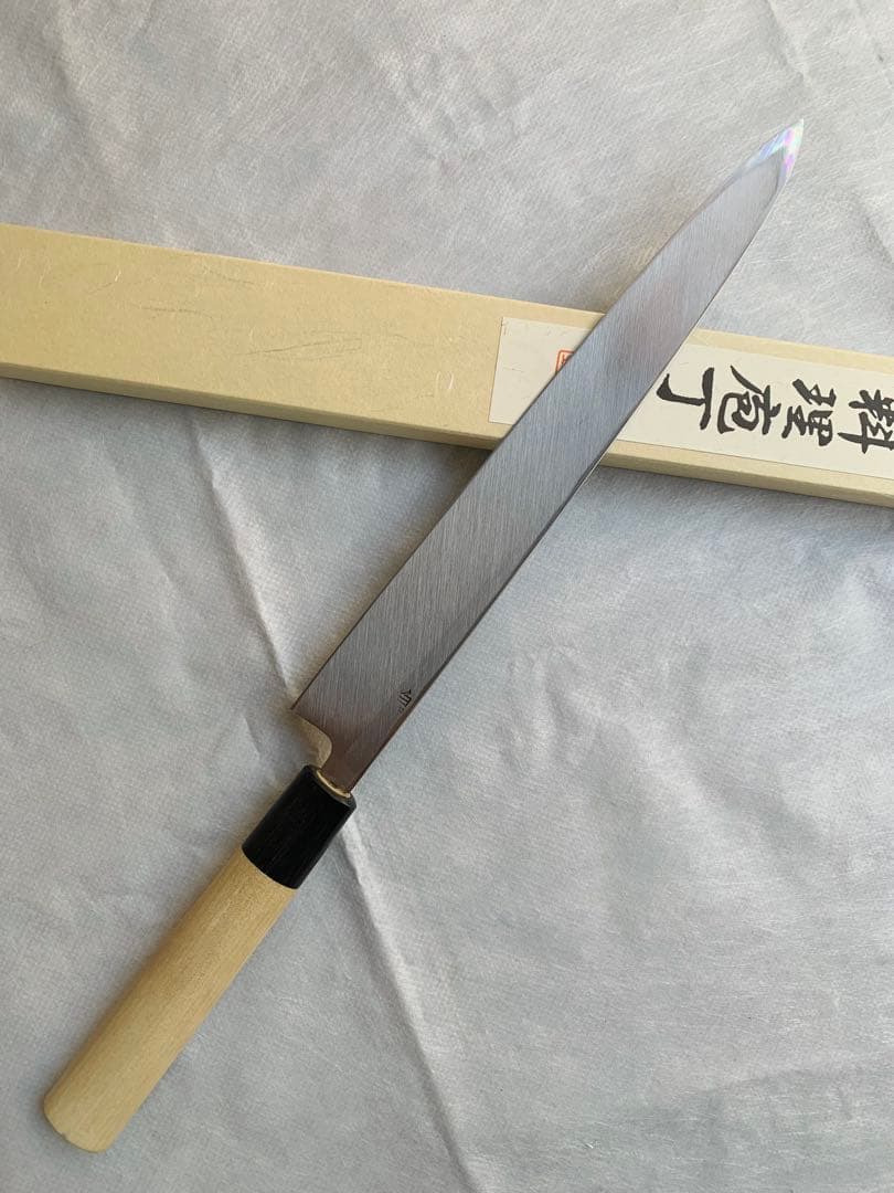 堺打刃物】 森本光一作 刺身 柳刃 包丁 白鋼 9寸 水牛角柄 - メルカリ