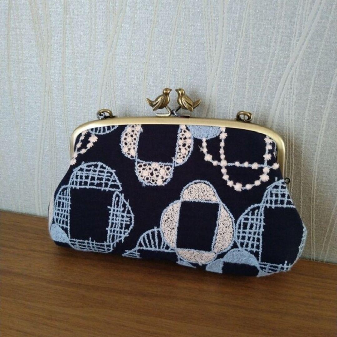 【ラスト1点】小鳥の親子がま口長財布veronica☆ミナペルホネンハンドメイド