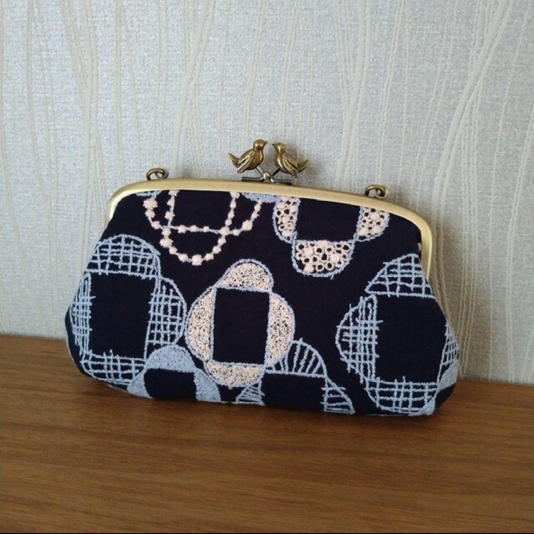 【ラスト1点】小鳥の親子がま口長財布veronica☆ミナペルホネンハンドメイド