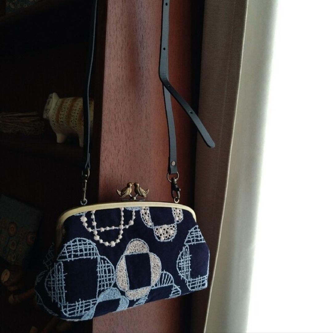 【ラスト1点】小鳥の親子がま口長財布veronica☆ミナペルホネンハンドメイド