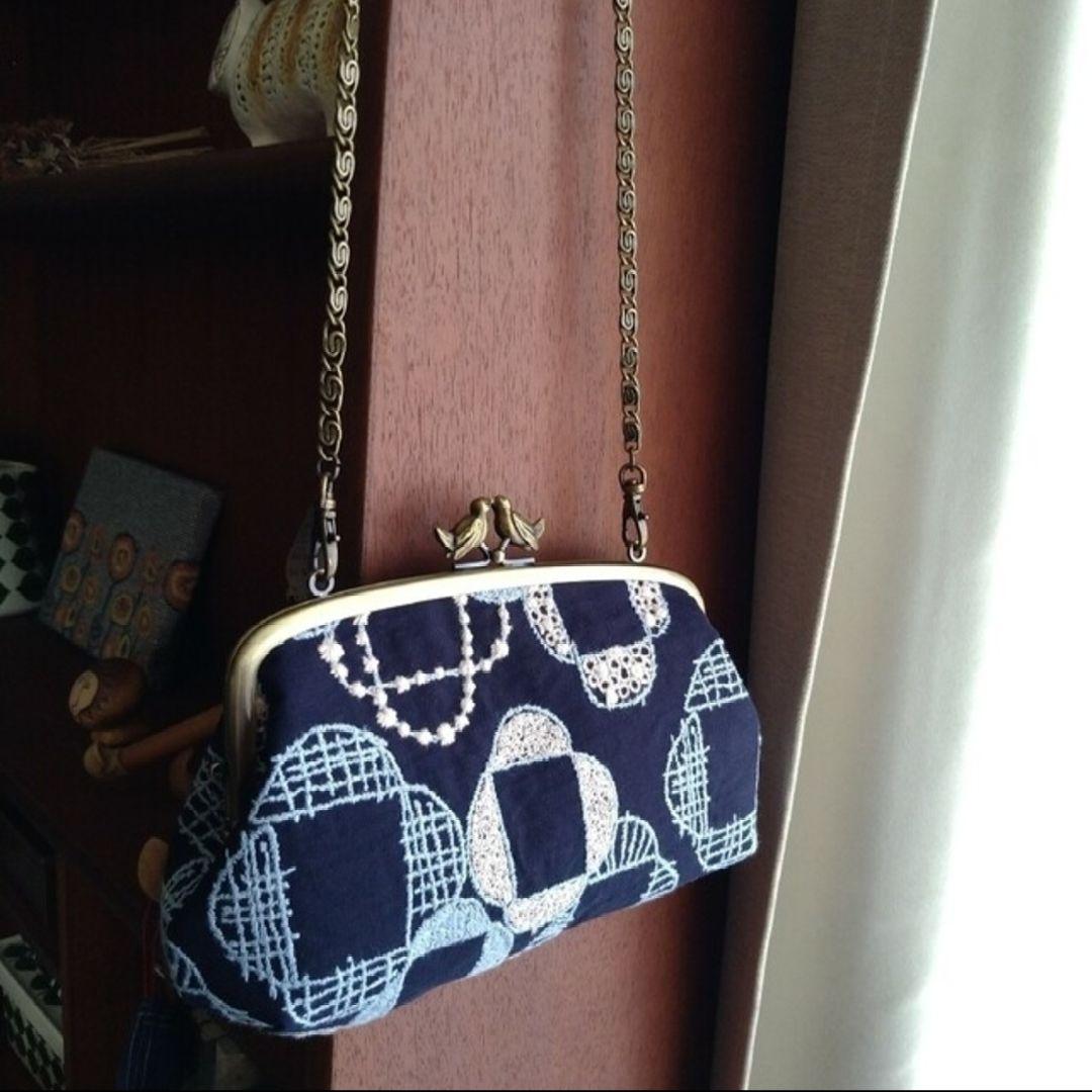 【ラスト1点】小鳥の親子がま口長財布veronica☆ミナペルホネンハンドメイド