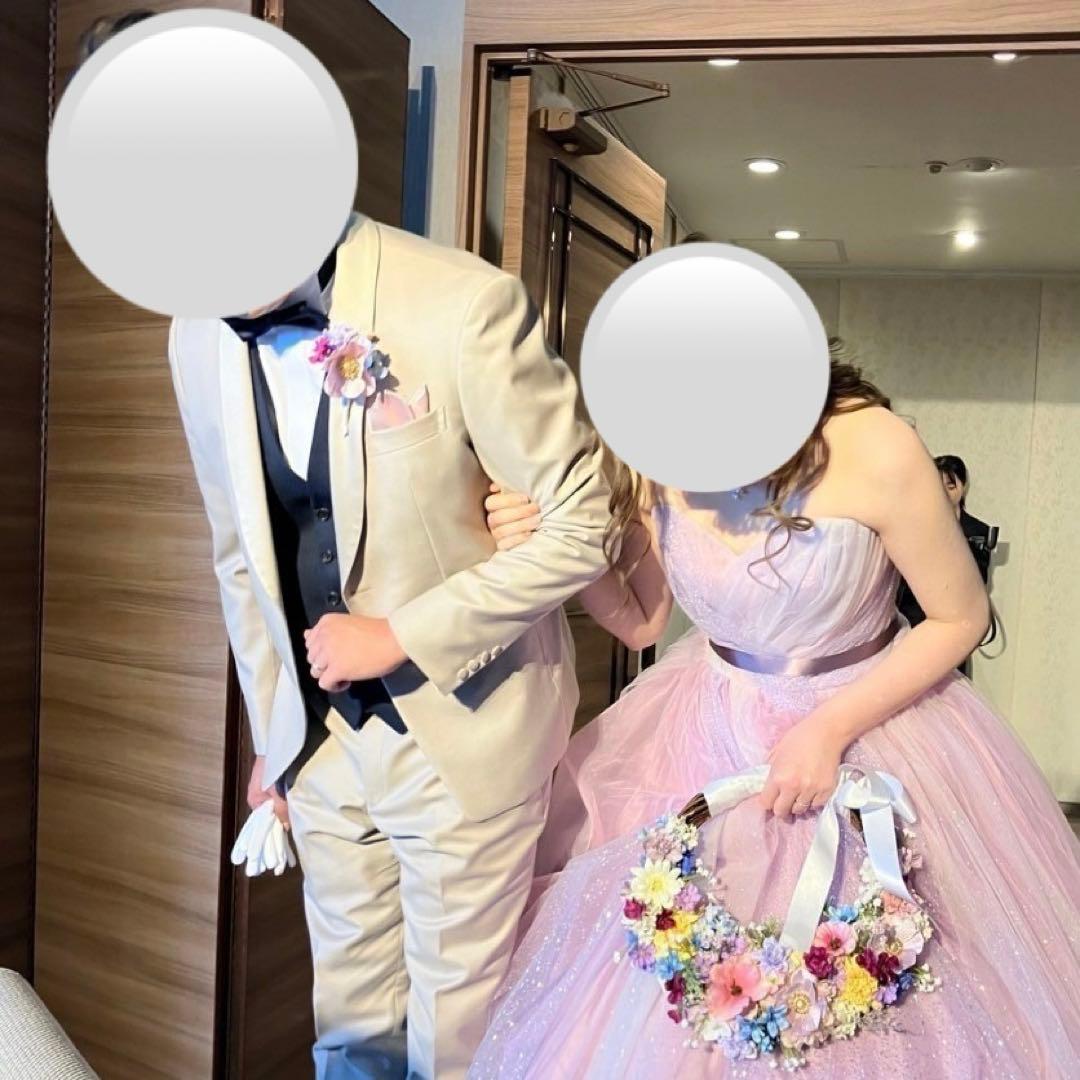 カラフルリースブーケ ブートニアセット《ラプンツェル》 結婚式